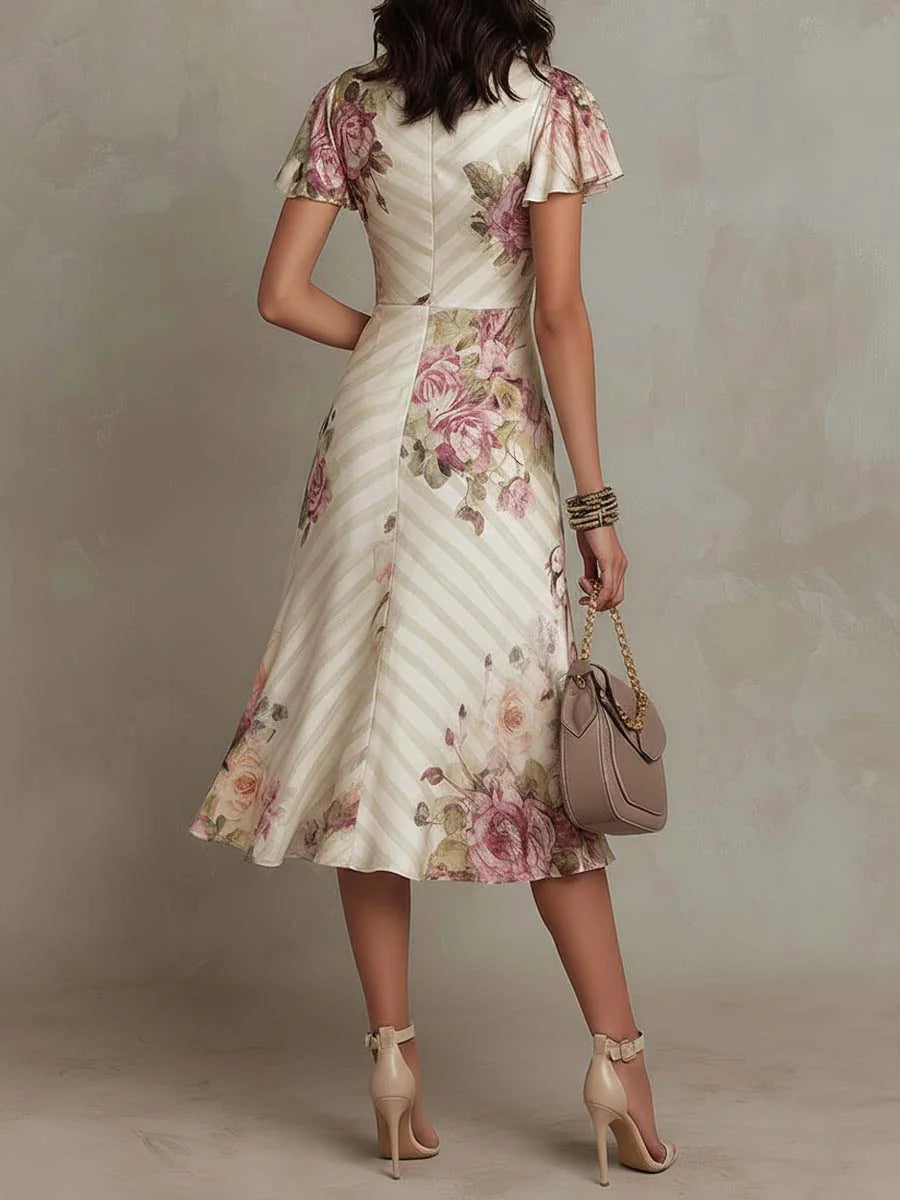 Elara | Vintage Floral Midi Dress