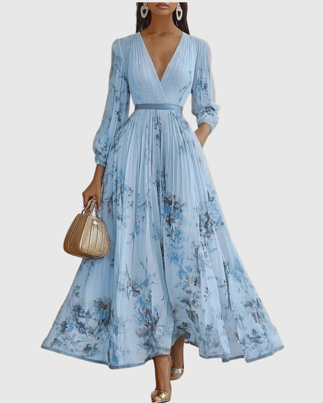 Stella - Elegant Pleated Maxi Dress