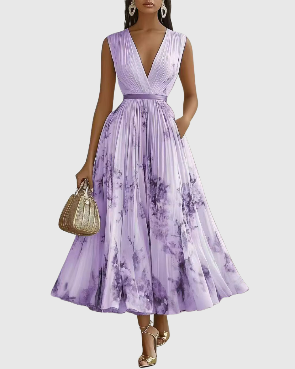 Stella - Elegant Pleated Maxi Dress