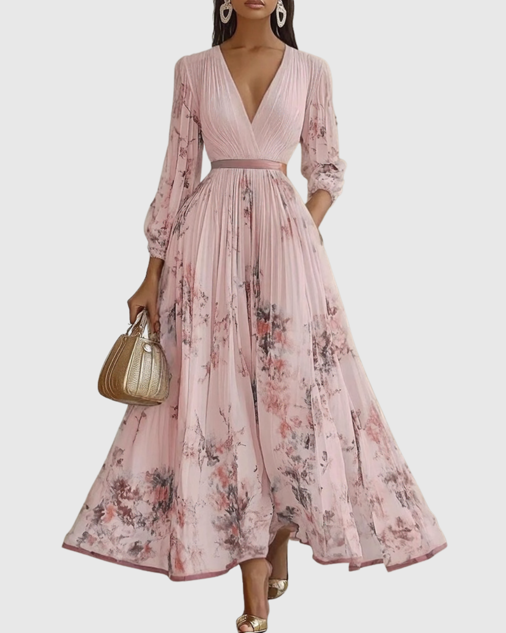Stella - Elegant Pleated Maxi Dress