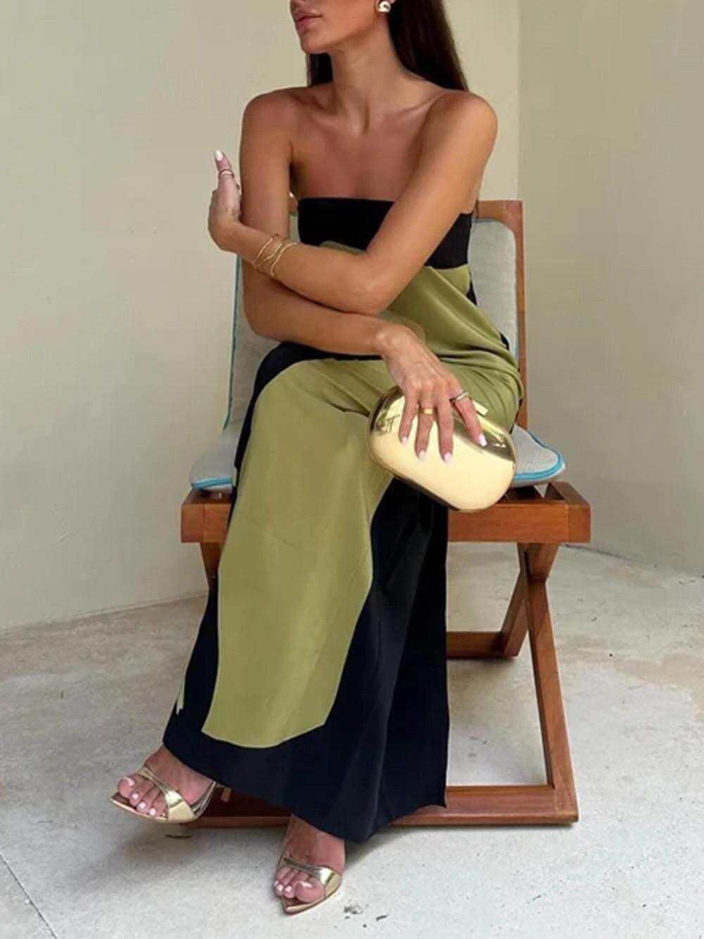 Eliana - Chic Strapless Maxi Dress
