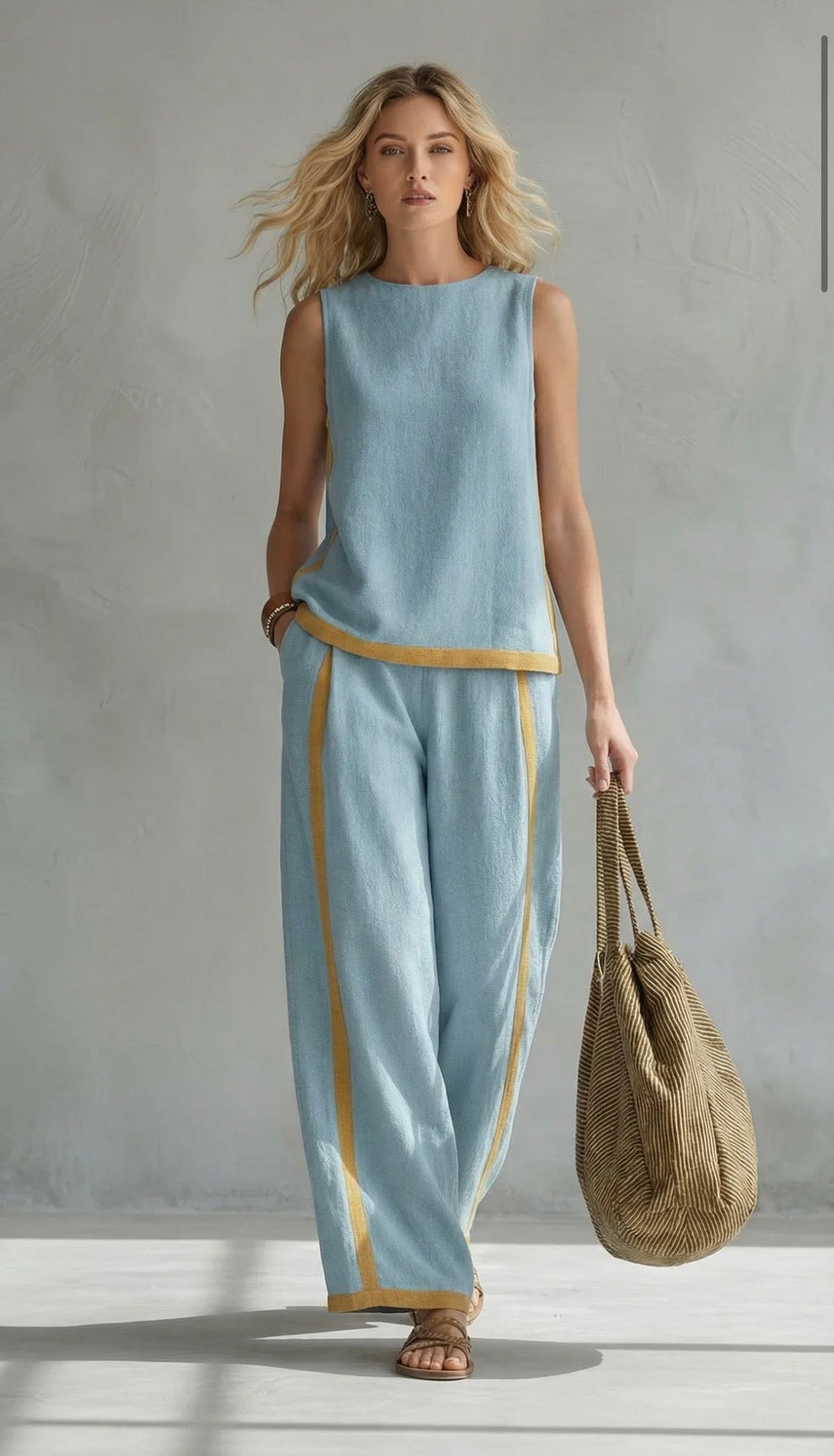 Poppy | Contrast Vest & Trouser Set