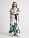 Madison - Flutter Sleeve Belted Maxi Dress