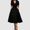 Celina Bloom - Elegant Black A-Line Dress