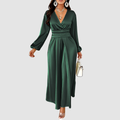 Eleanor Bloom - Pleated Satin Maxi Dress