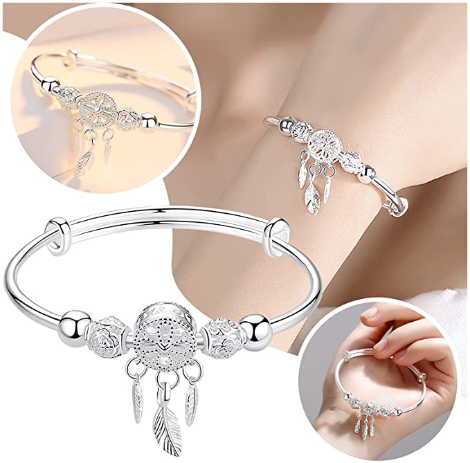 Mabel - Adjustable Silver Charm Bracelet