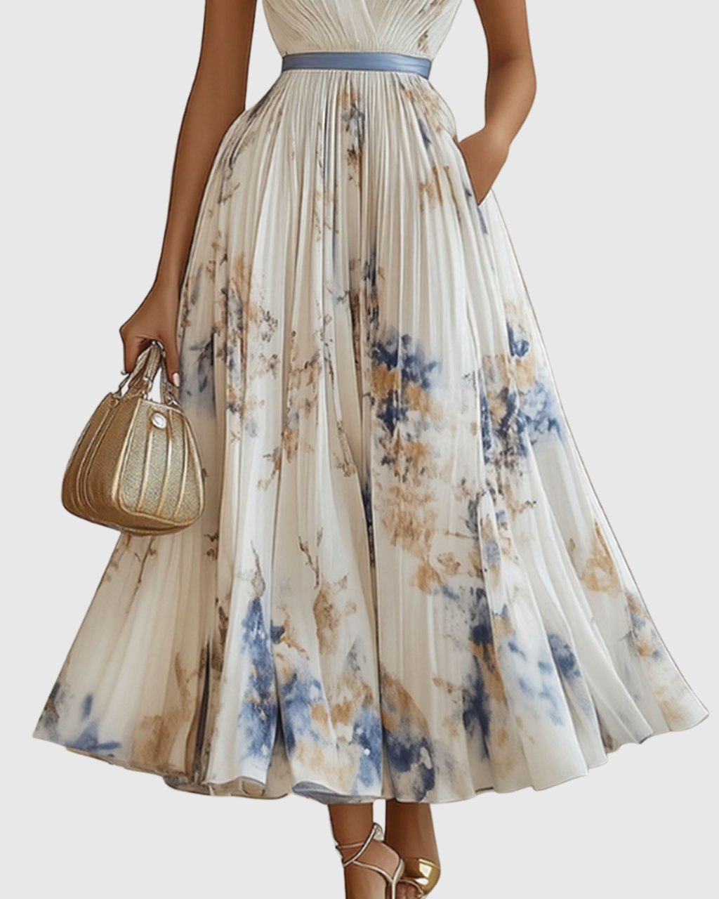 Stella - Elegant Pleated Maxi Dress