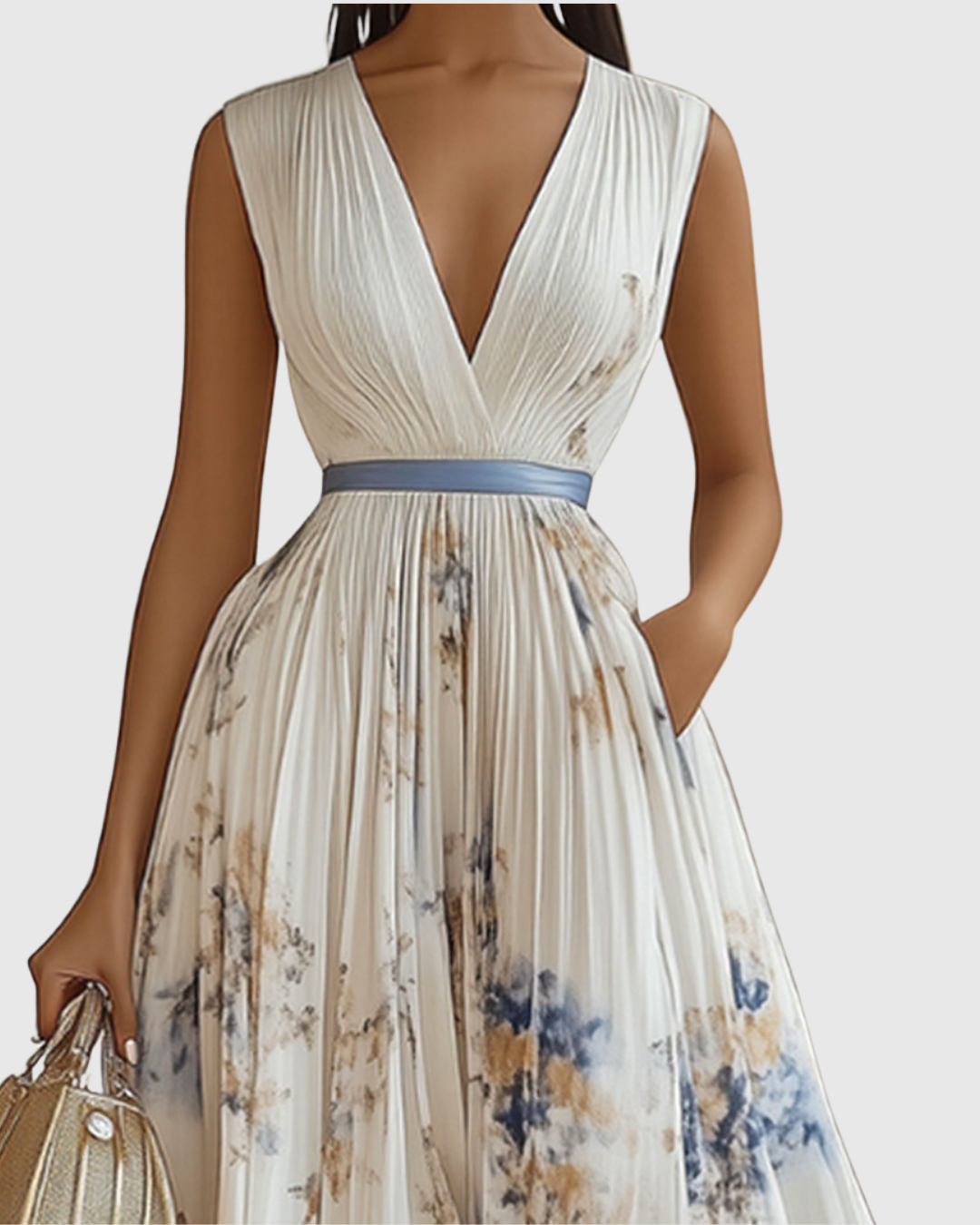 Stella - Elegant Pleated Maxi Dress