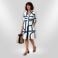 Camilla | Midi Dress with Geometric Design