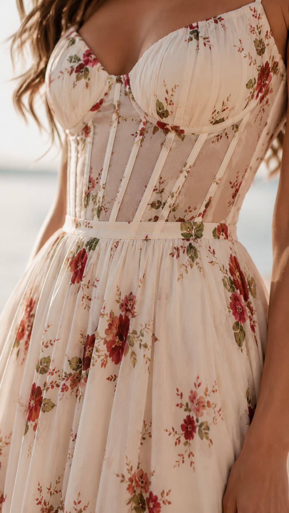 Queniva – Romantic Floral Barcelona Maxi Dress