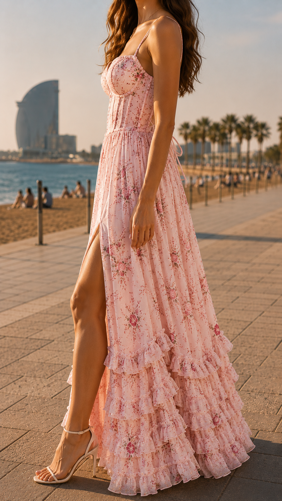 Queniva – Romantic Floral Barcelona Maxi Dress