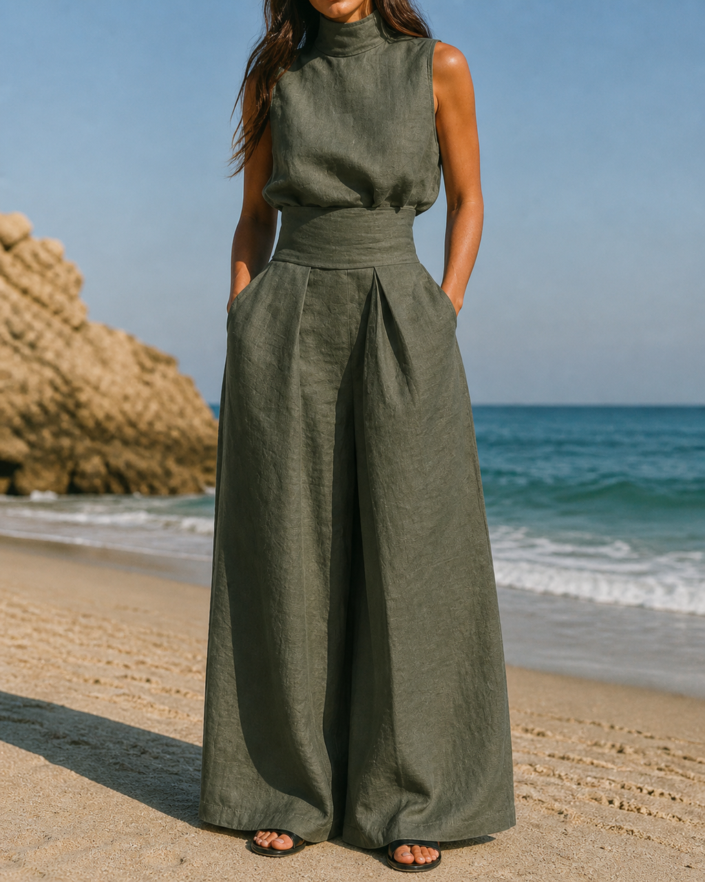 Isolyn – Elegant Aleia Cotton and Linen Two-Piece Set