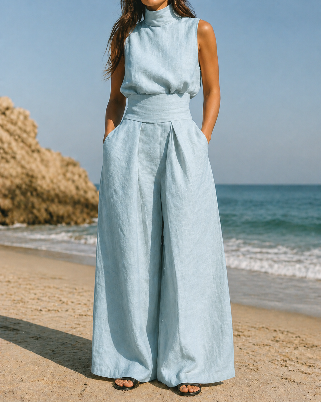 Isolyn – Elegant Aleia Cotton and Linen Two-Piece Set