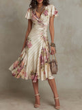 Elara | Vintage Floral Midi Dress