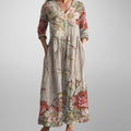 Yulya™ | Elegant Floral Midi Dress