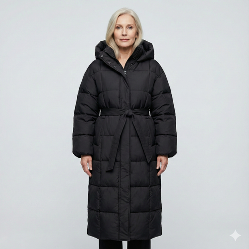 Carmen - Long Belted Puffer Coat