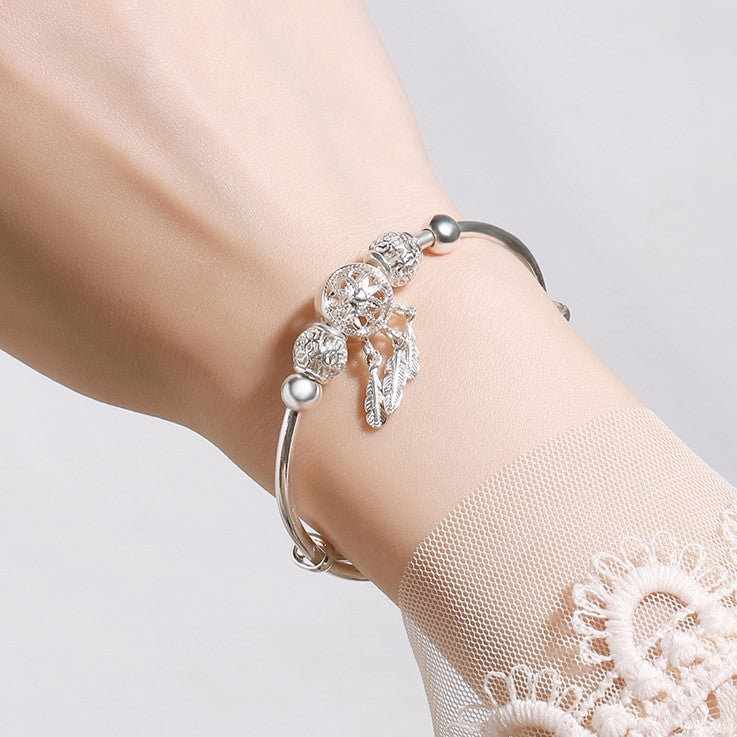 Mabel - Adjustable Silver Charm Bracelet