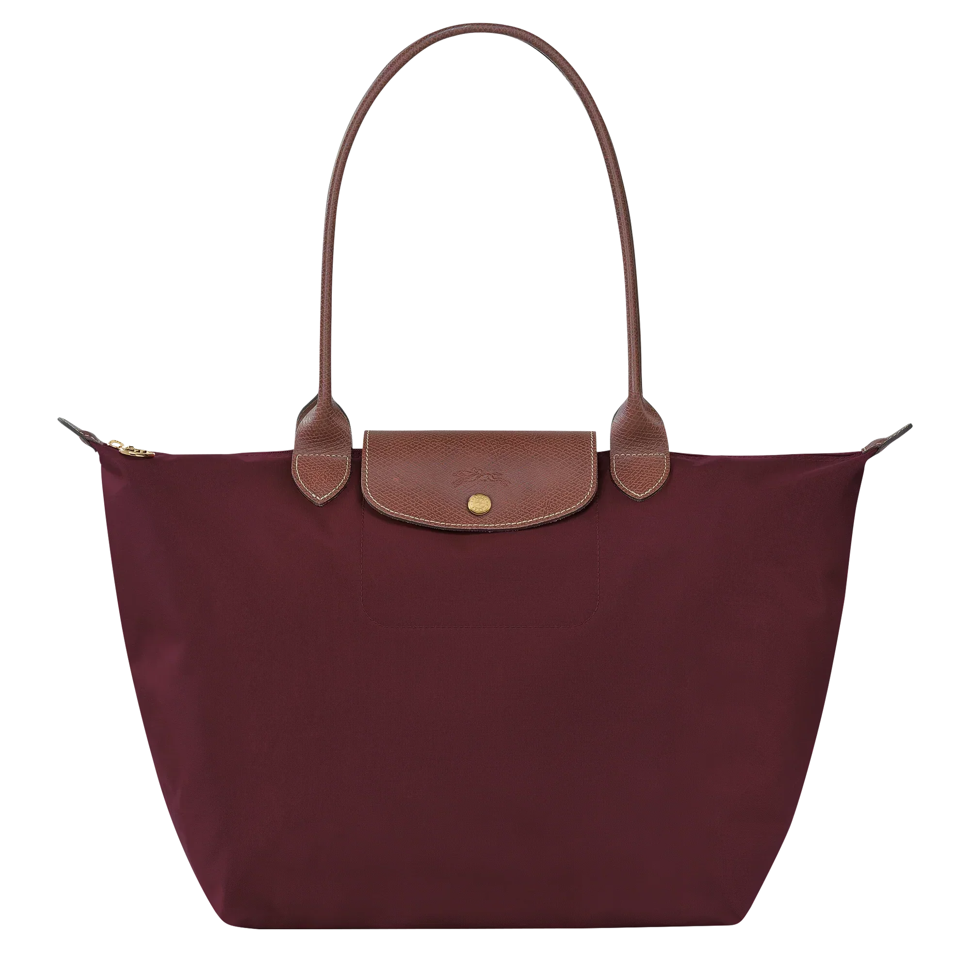Large Foldable Nylon Bag, Burgundy