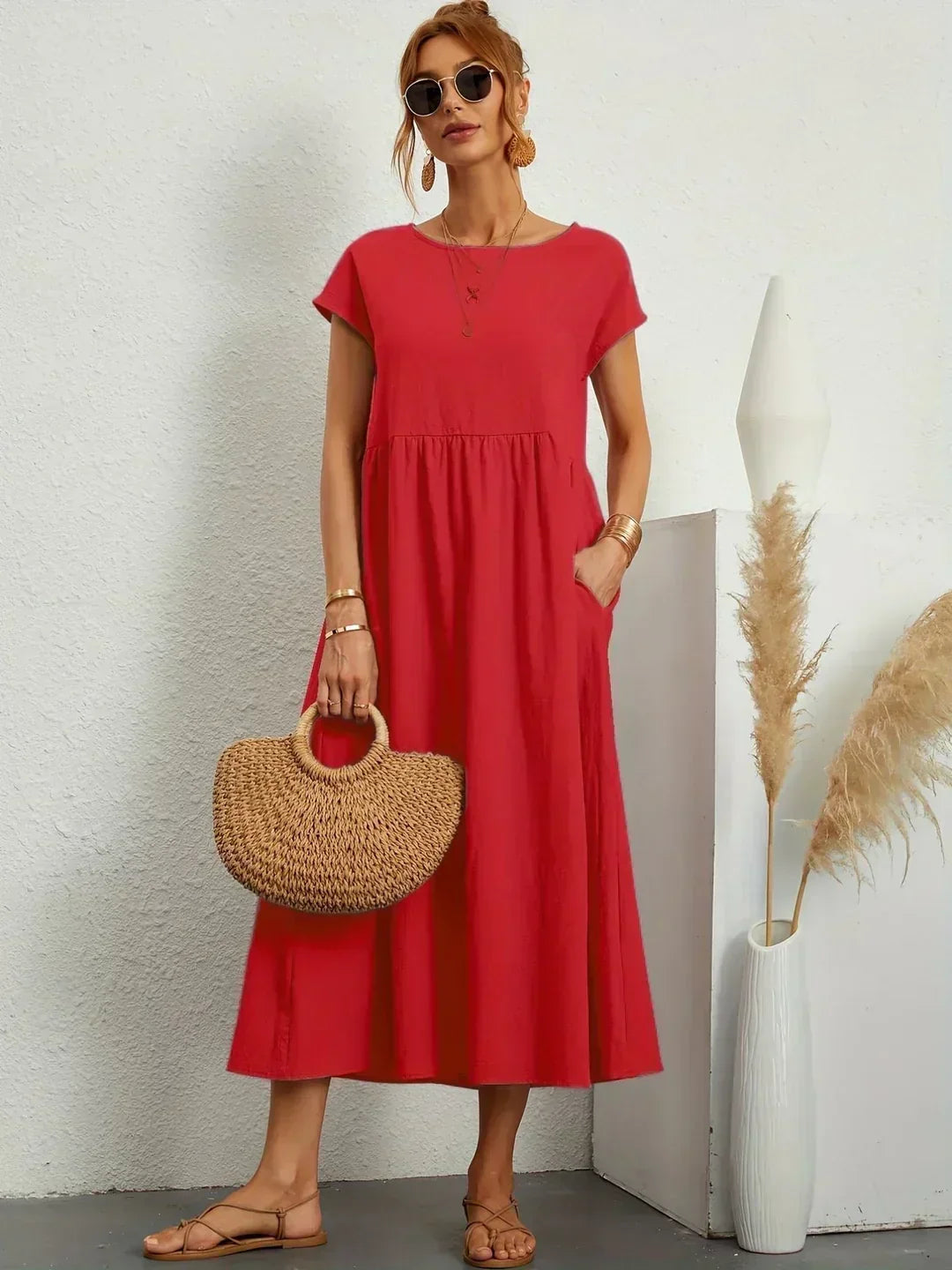 Heike | Flowing Midi Dress With Timeless Elegance