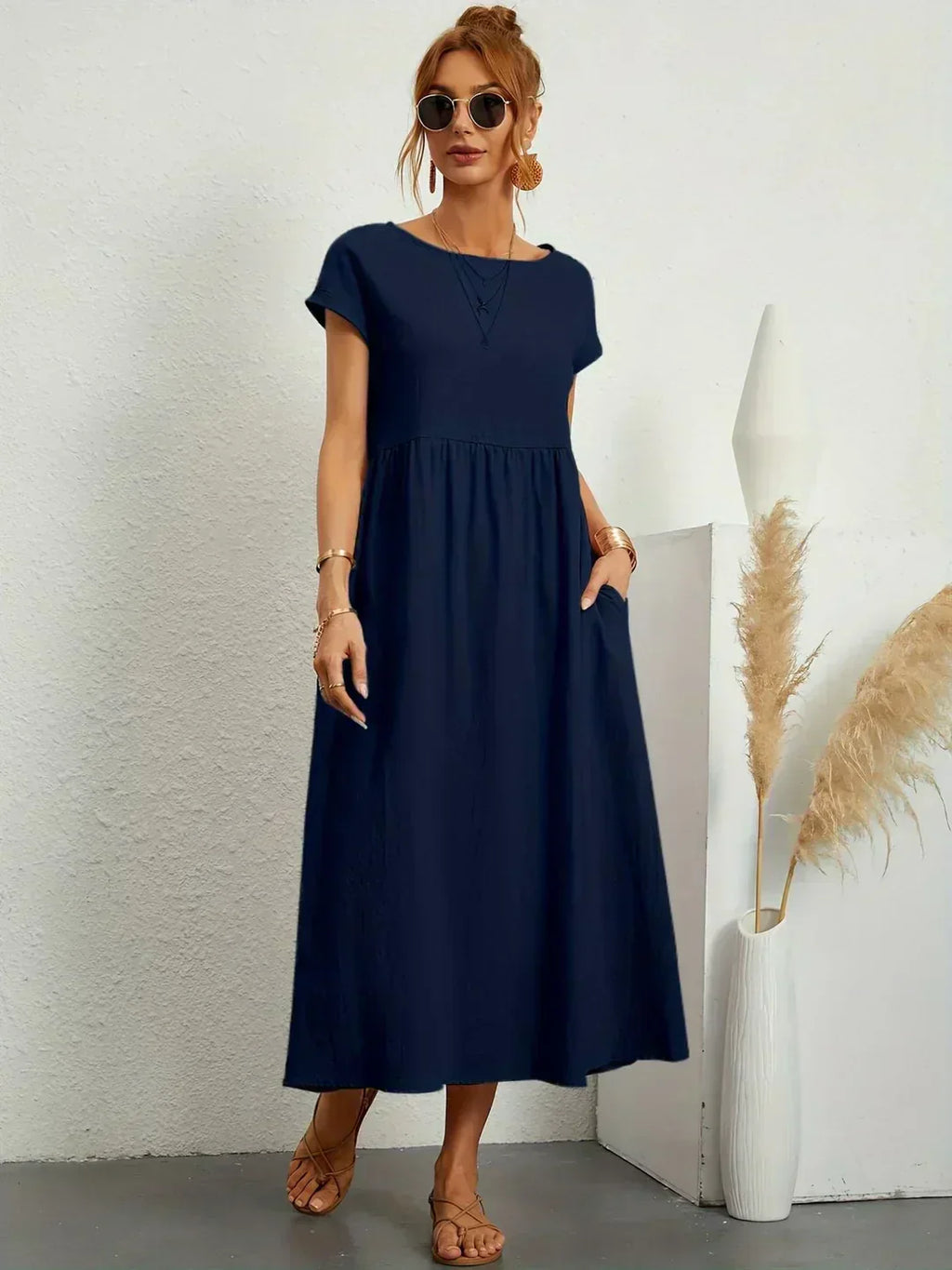 Heike | Flowing Midi Dress With Timeless Elegance