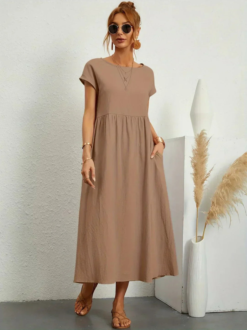 Heike | Flowing Midi Dress With Timeless Elegance
