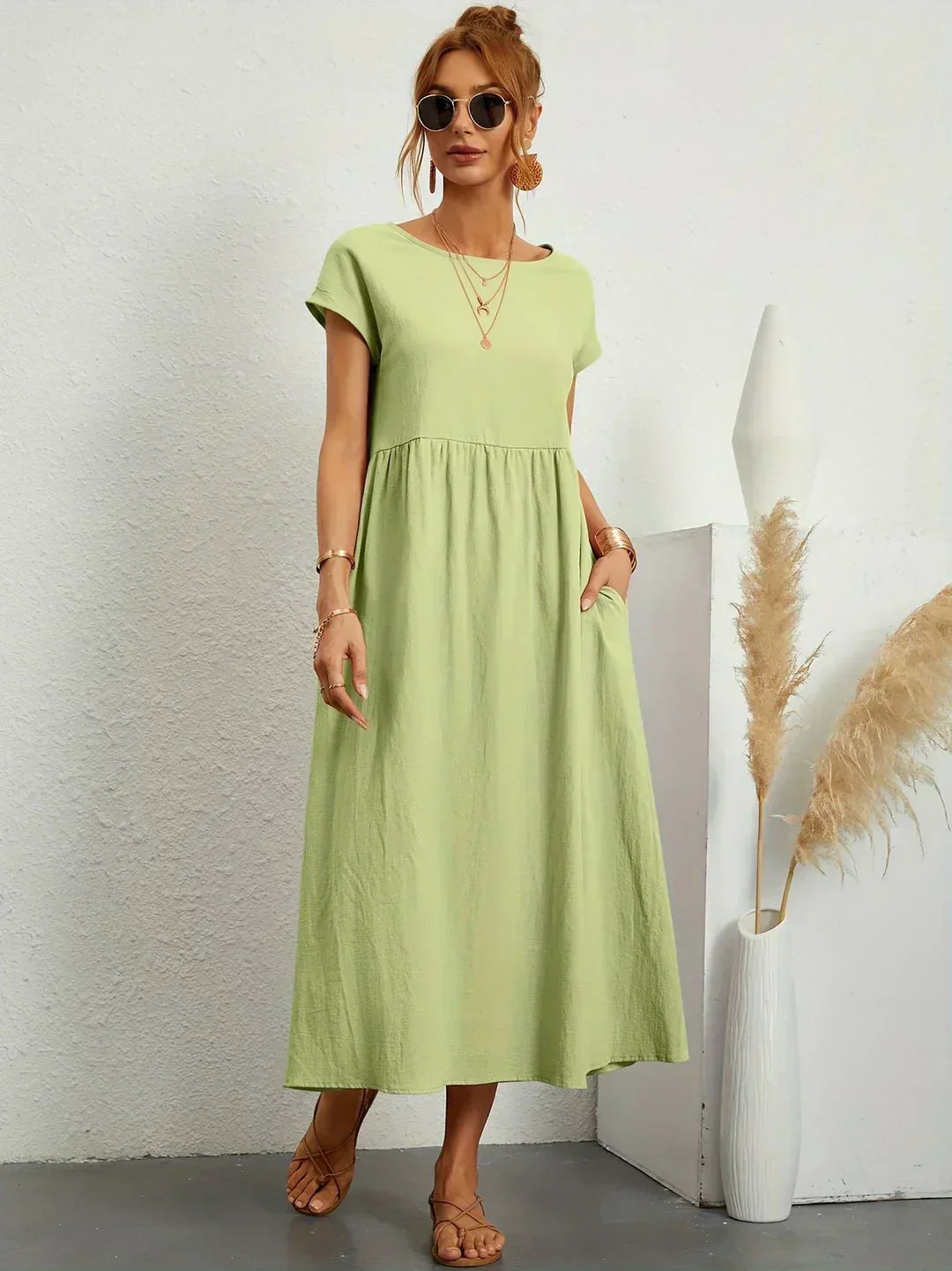 Heike | Flowing Midi Dress With Timeless Elegance