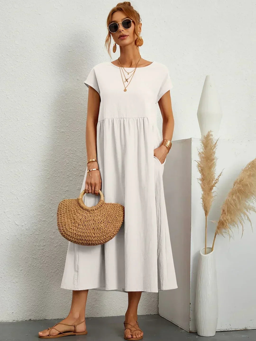 Heike | Flowing Midi Dress With Timeless Elegance