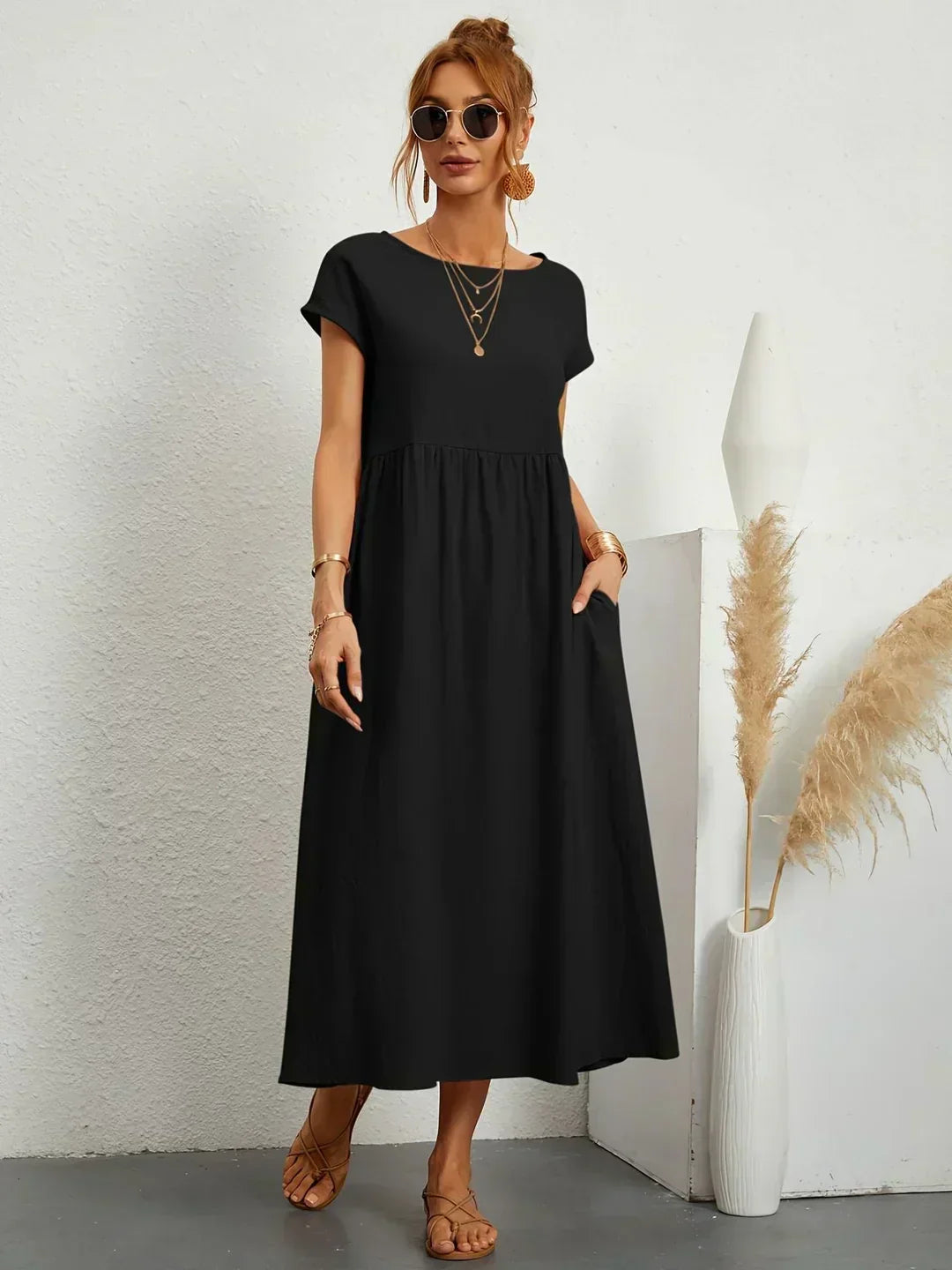 Heike | Flowing Midi Dress With Timeless Elegance
