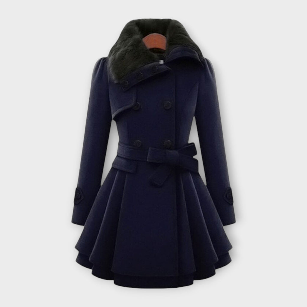 Emma – Elegant Coat with Faux Fur Collar