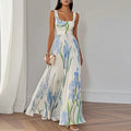 Lyra | Elegant Floral Maxi Dress with a Flattering Pleated Silhouette