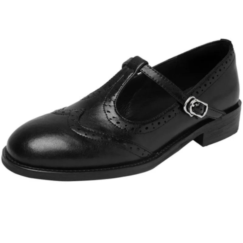 Miana | Polished T-Strap Mary Janes