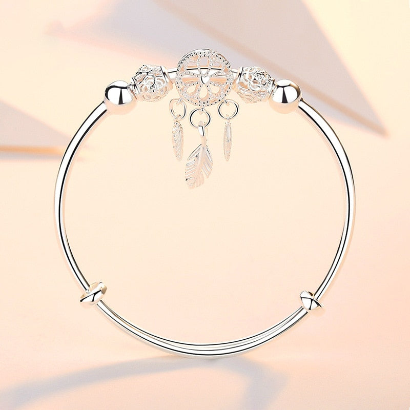 Mabel - Adjustable Silver Charm Bracelet