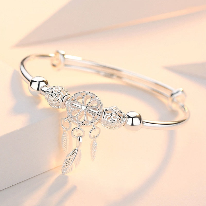 Mabel - Adjustable Silver Charm Bracelet