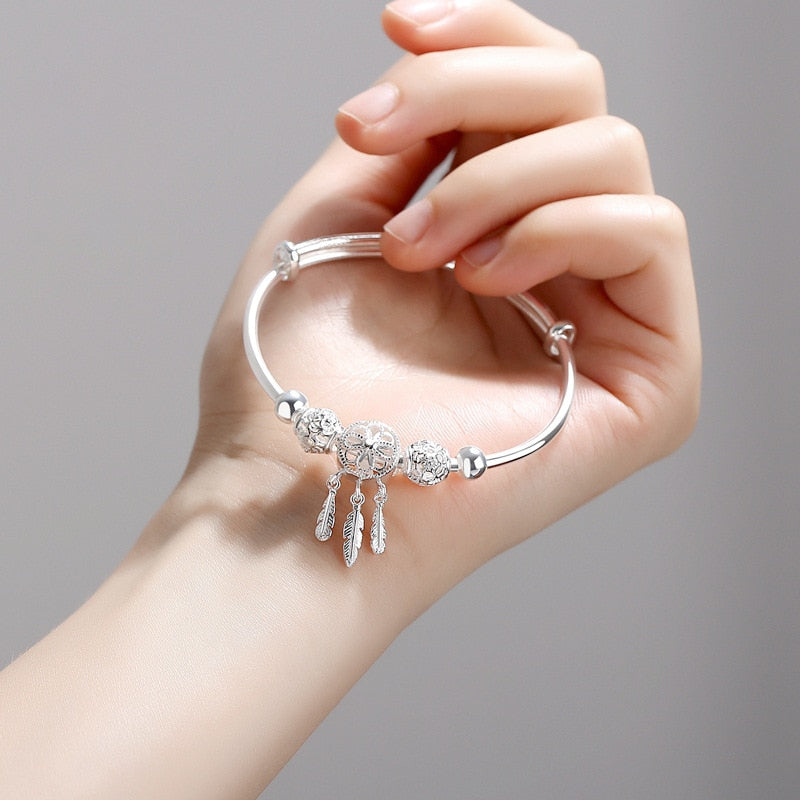 Mabel - Adjustable Silver Charm Bracelet