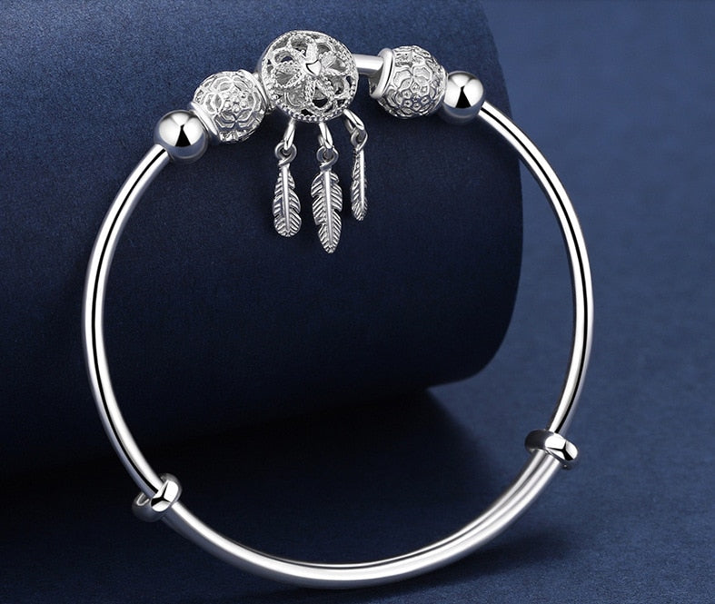 Mabel - Adjustable Silver Charm Bracelet