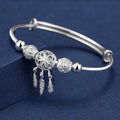 Mabel - Adjustable Silver Charm Bracelet