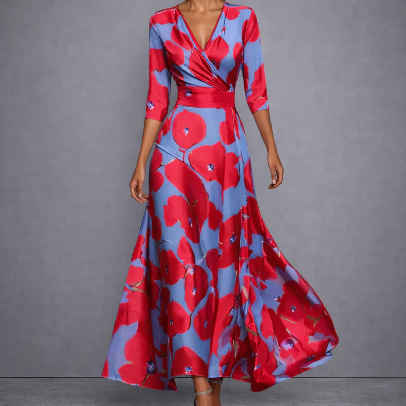 Calla | Sculpting Floral Maxi Dress For Effortless Elegance
