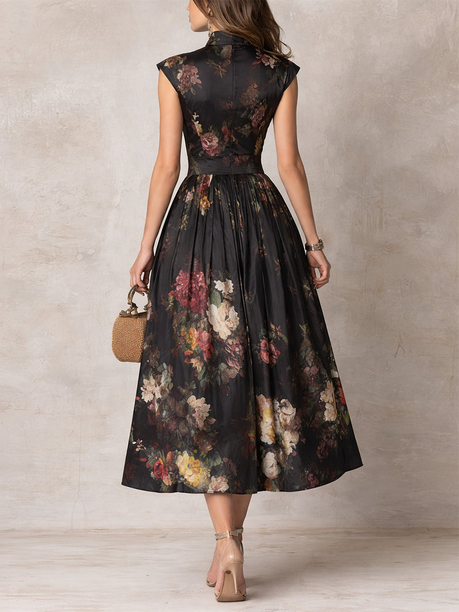 Darcie | Floral Pleated Midi Dress