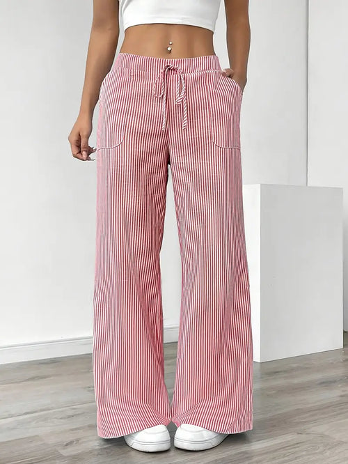 Alina™ | Elegant Striped Trousers with Pockets