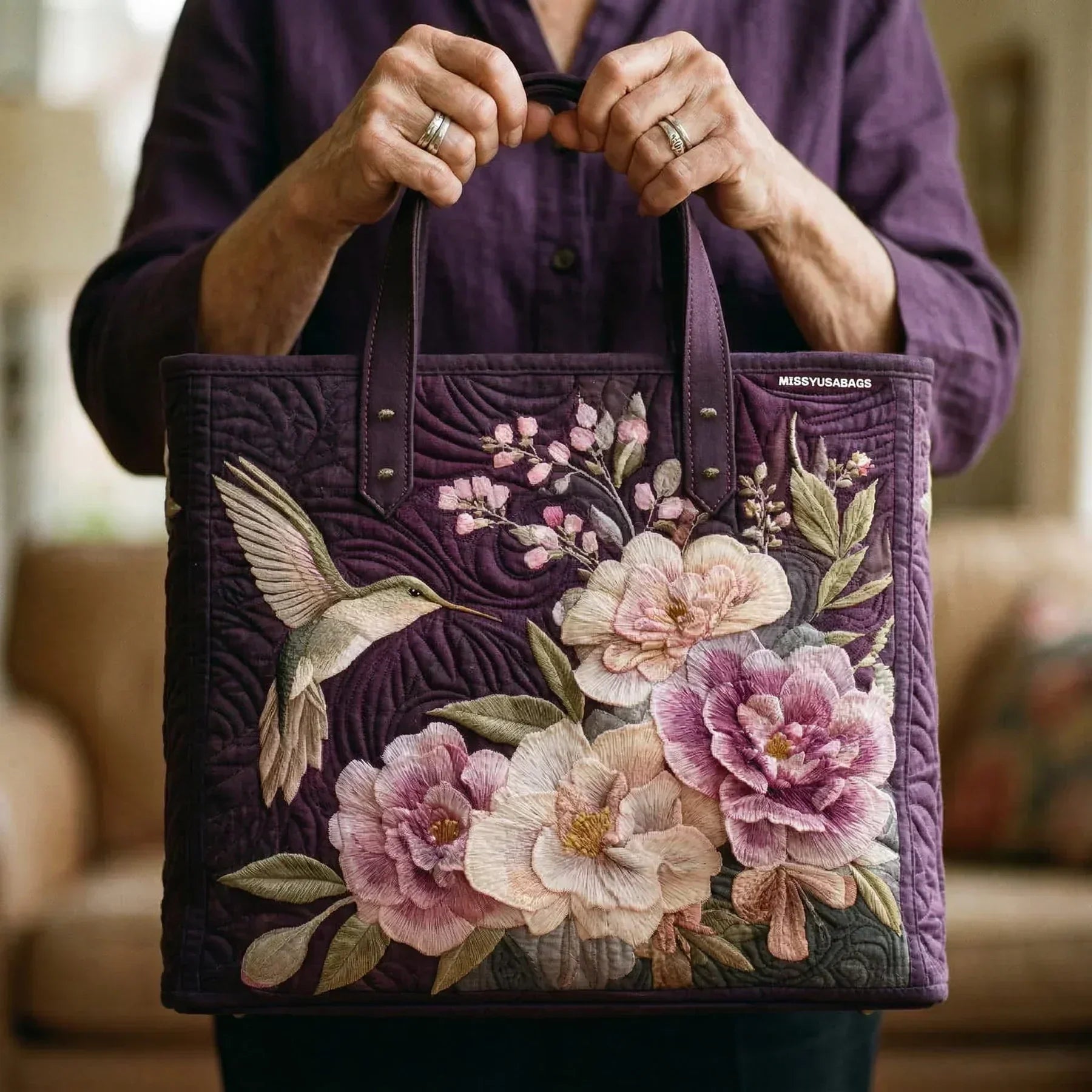 Flora - Floral Quilted Tote Bag