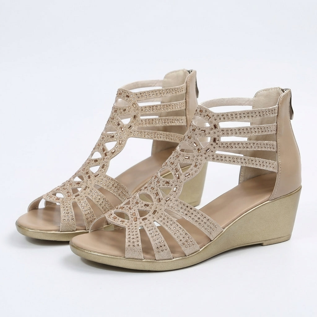 Gracie - Elegant Summer Wedge Sandals