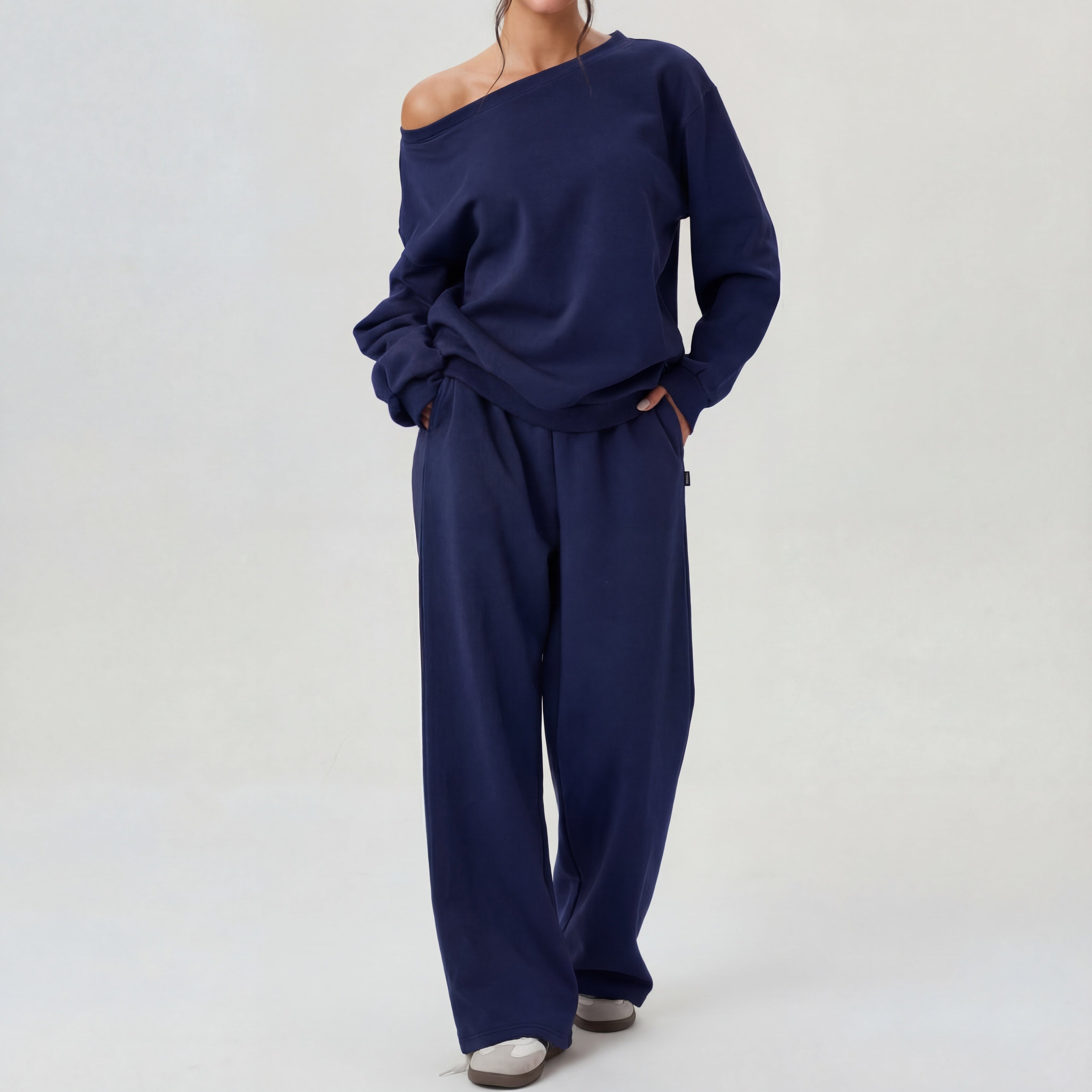 NELIA™ - Casual One-Shoulder Long Sleeve Two-Piece Set