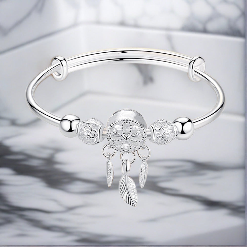 Mabel - Adjustable Silver Charm Bracelet