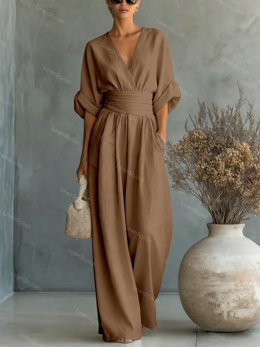 Maryam - Elegant Wrap Waist Jumpsuit