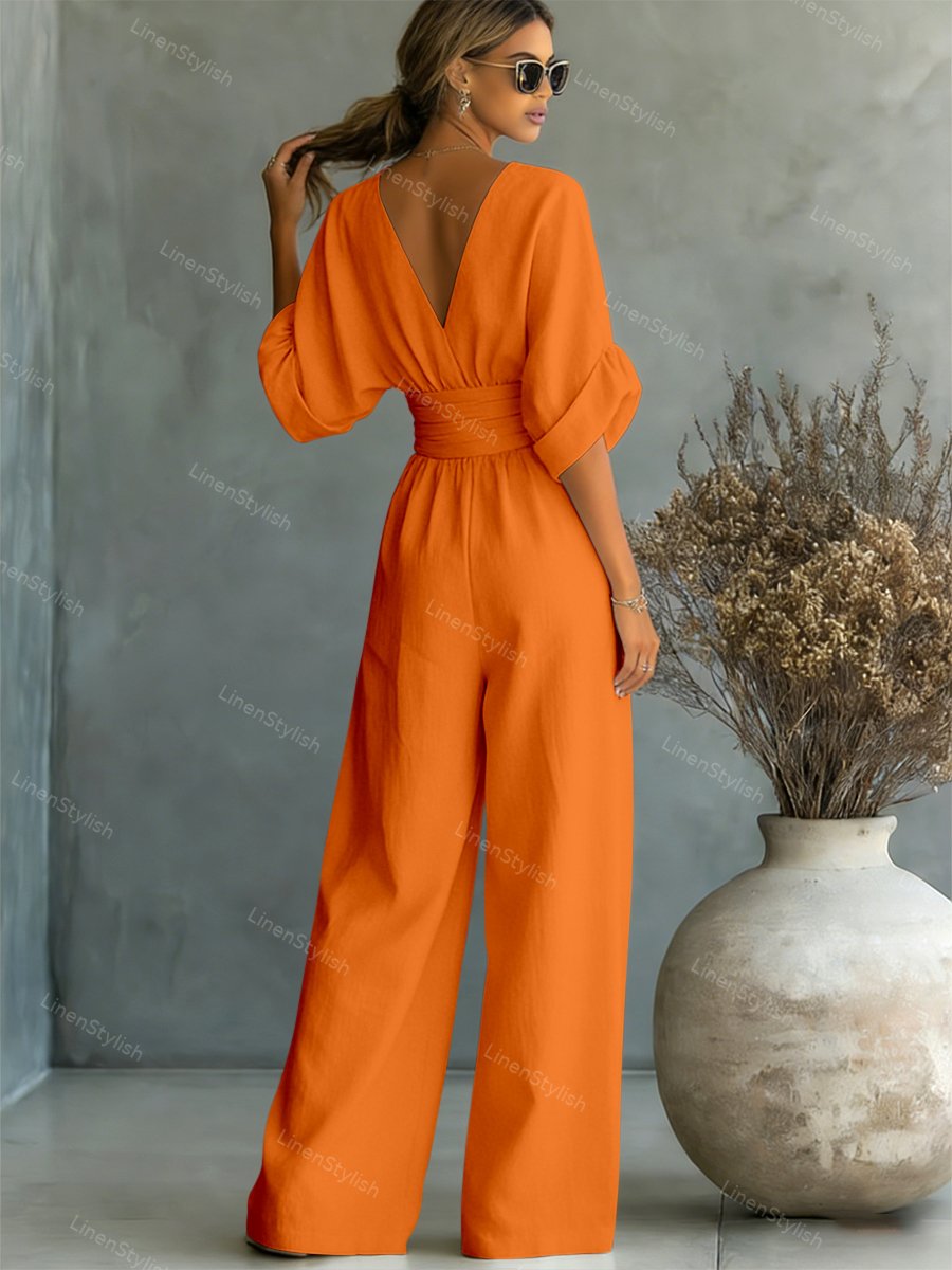 Maryam - Elegant Wrap Waist Jumpsuit