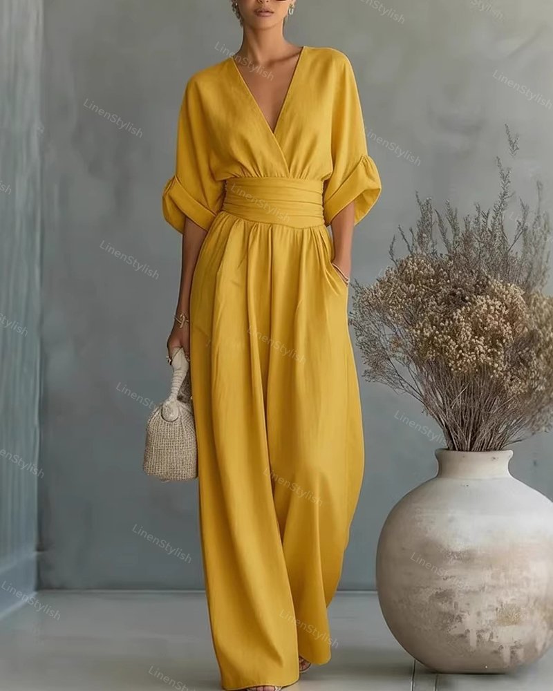 Maryam - Elegant Wrap Waist Jumpsuit