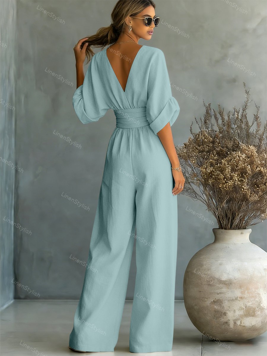 Maryam - Elegant Wrap Waist Jumpsuit