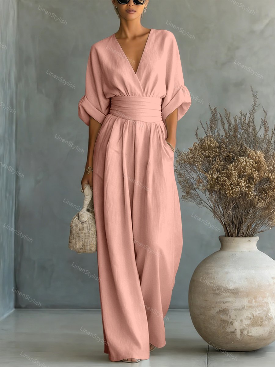 Maryam - Elegant Wrap Waist Jumpsuit