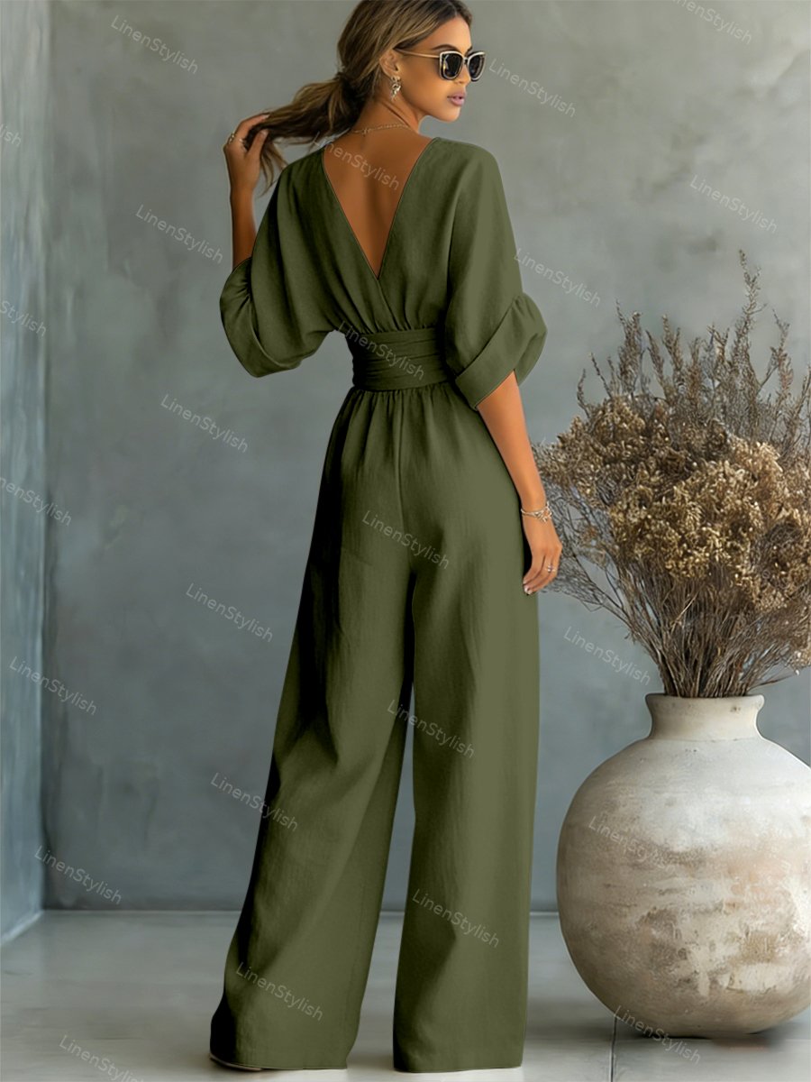 Maryam - Elegant Wrap Waist Jumpsuit
