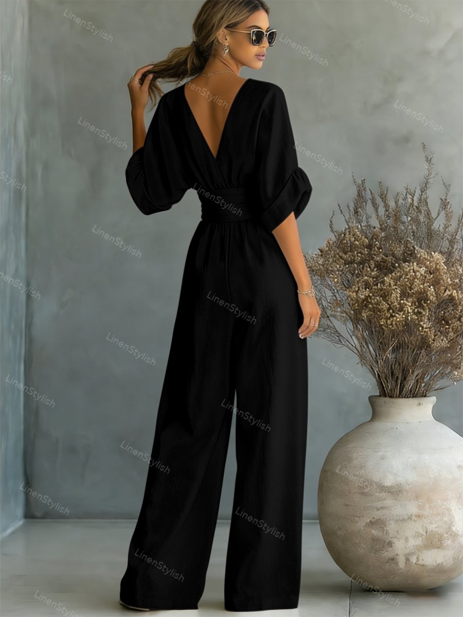 Maryam - Elegant Wrap Waist Jumpsuit